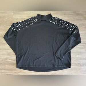 H&M Divided - Black Sweater with Pearl Embellishments